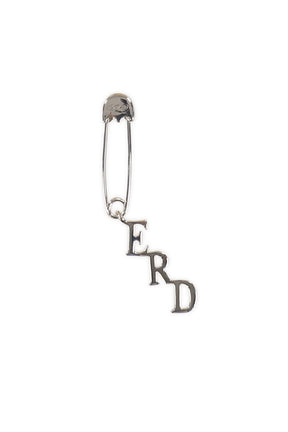 ERD CHARM SAFETY PIN EARRING / SIL