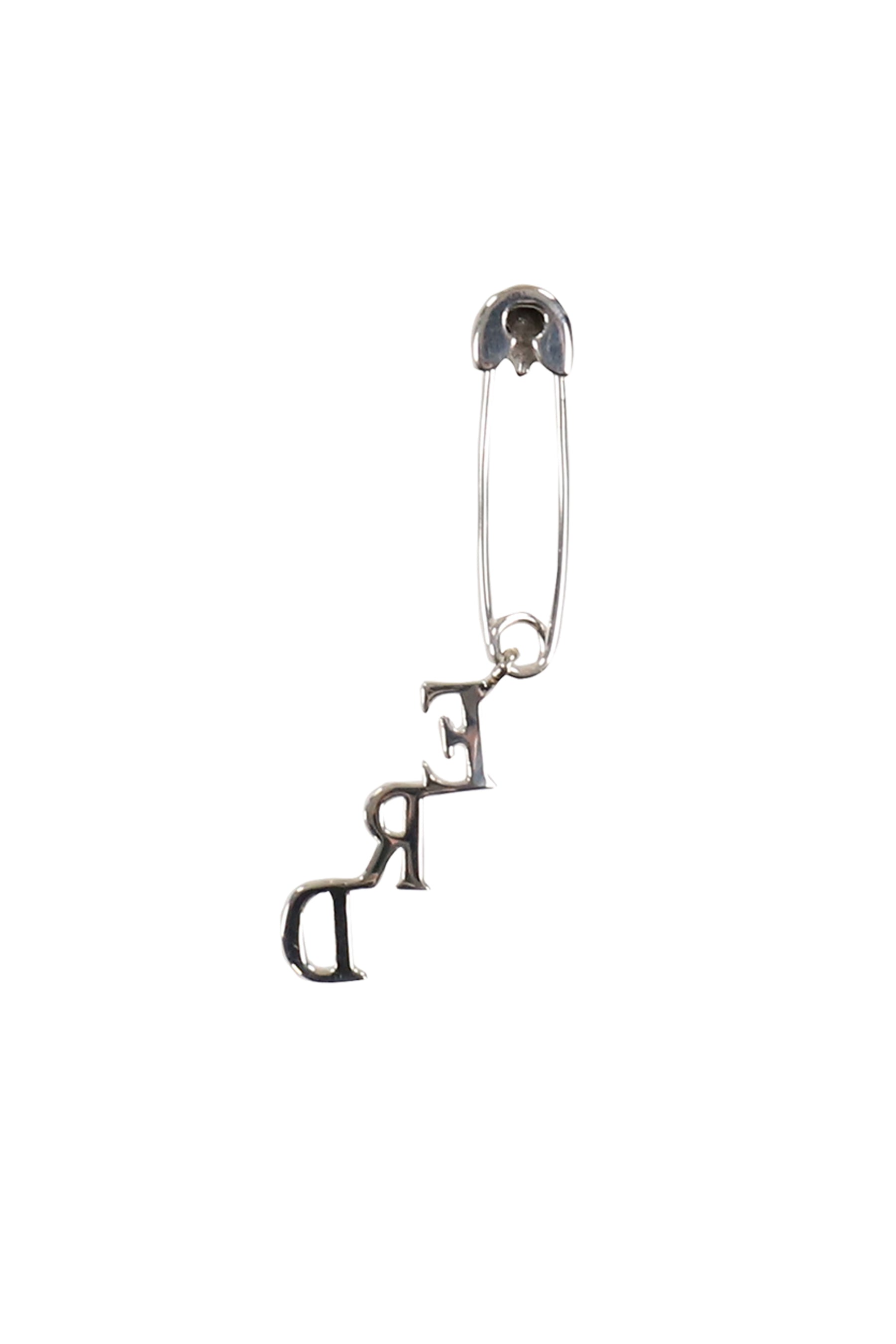 ERD CHARM SAFETY PIN EARRING / SIL