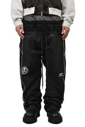 3 LAYERED TRACK PANTS / BLK