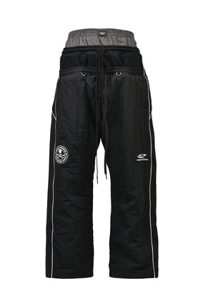 3 LAYERED TRACK PANTS / BLK