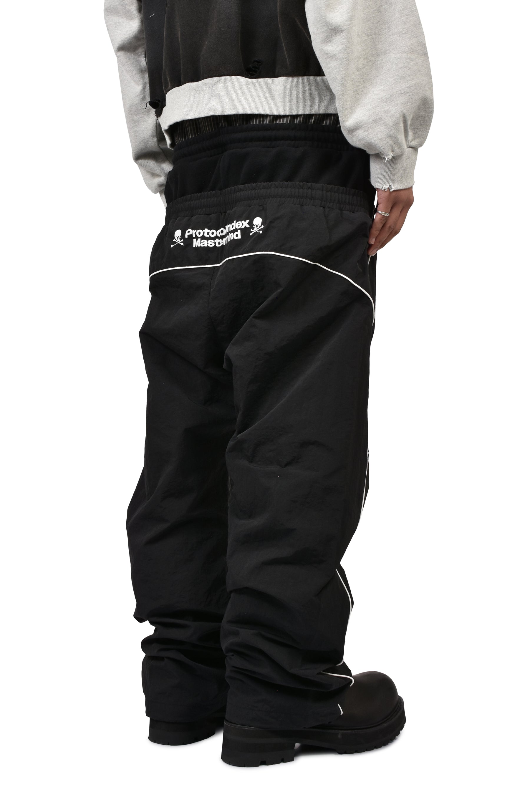 3 LAYERED TRACK PANTS / BLK