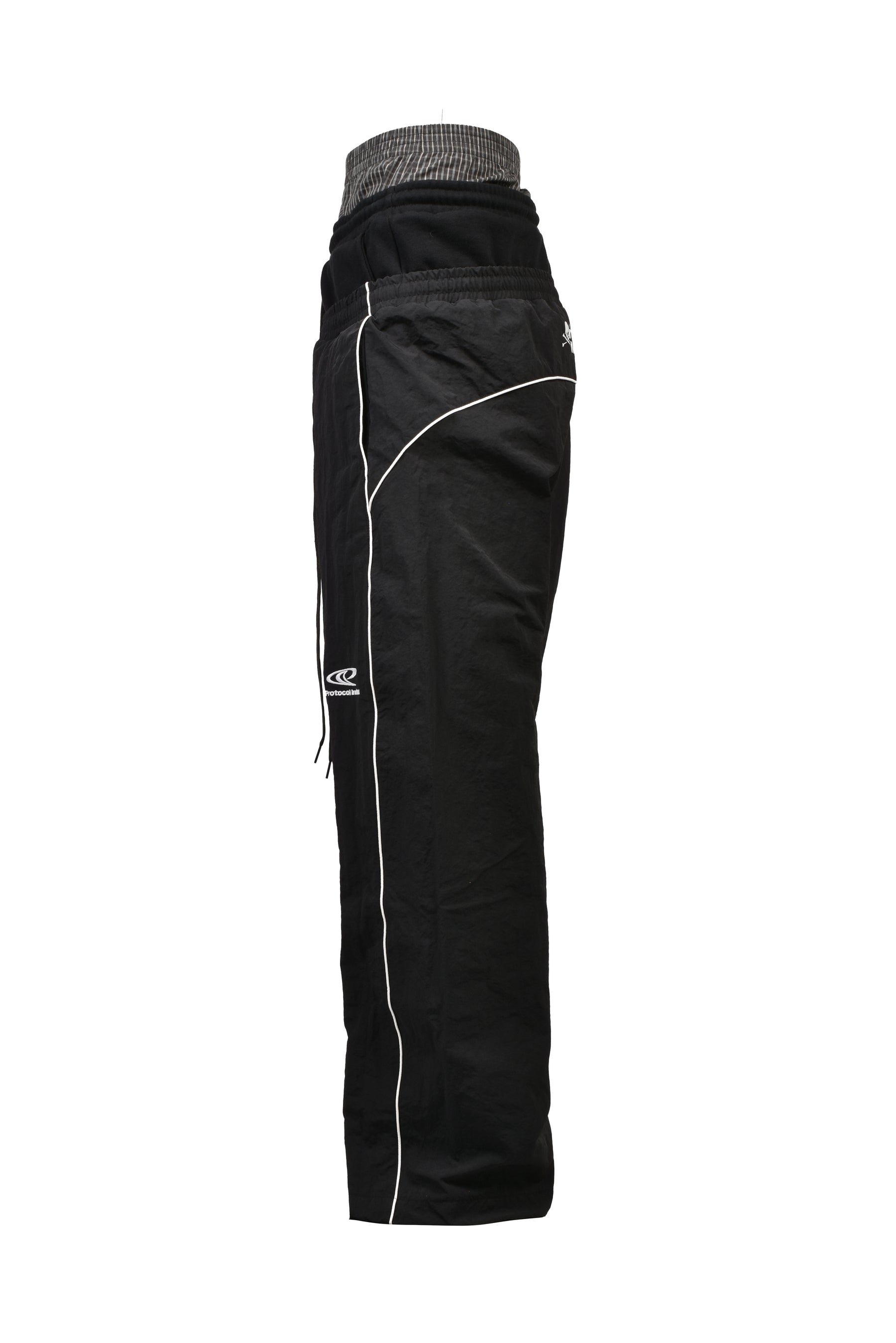 3 LAYERED TRACK PANTS / BLK