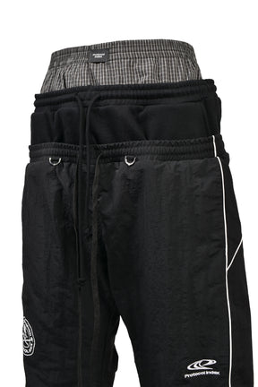 3 LAYERED TRACK PANTS / BLK
