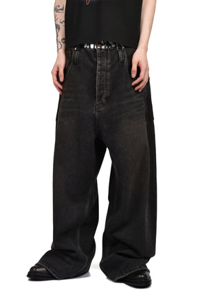 RETRO DENIM PANTS / BLK