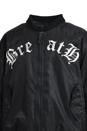 3WAY OLD ENGLISH LOGO BOMBER JACKET / BLK