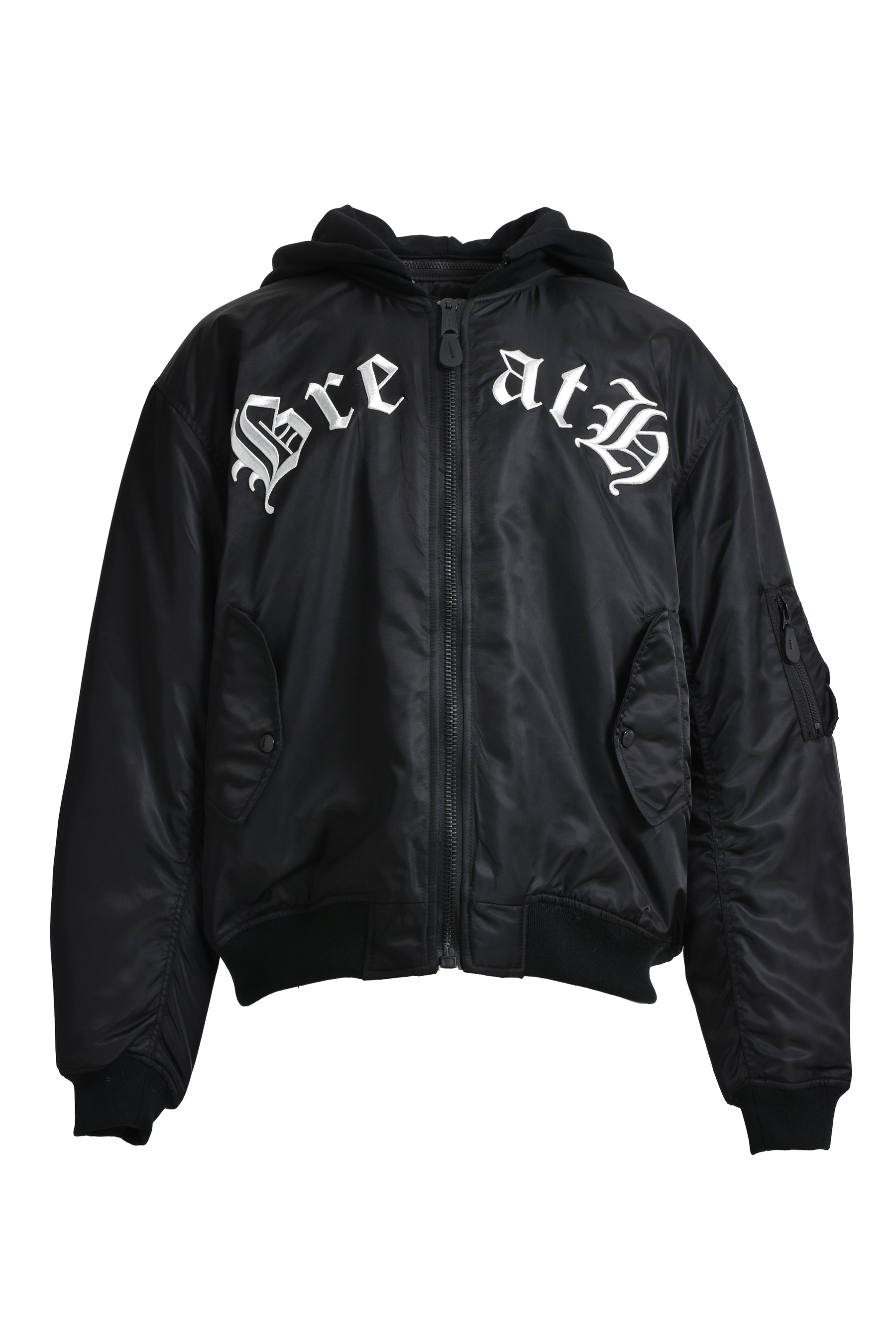 3WAY OLD ENGLISH LOGO BOMBER JACKET / BLK