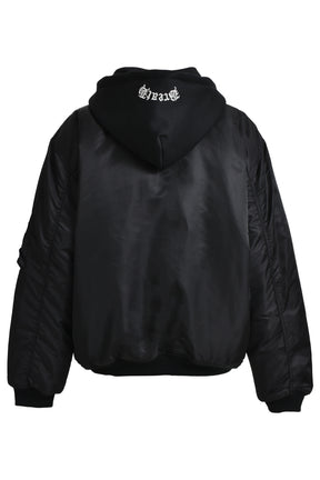 3WAY OLD ENGLISH LOGO BOMBER JACKET / BLK