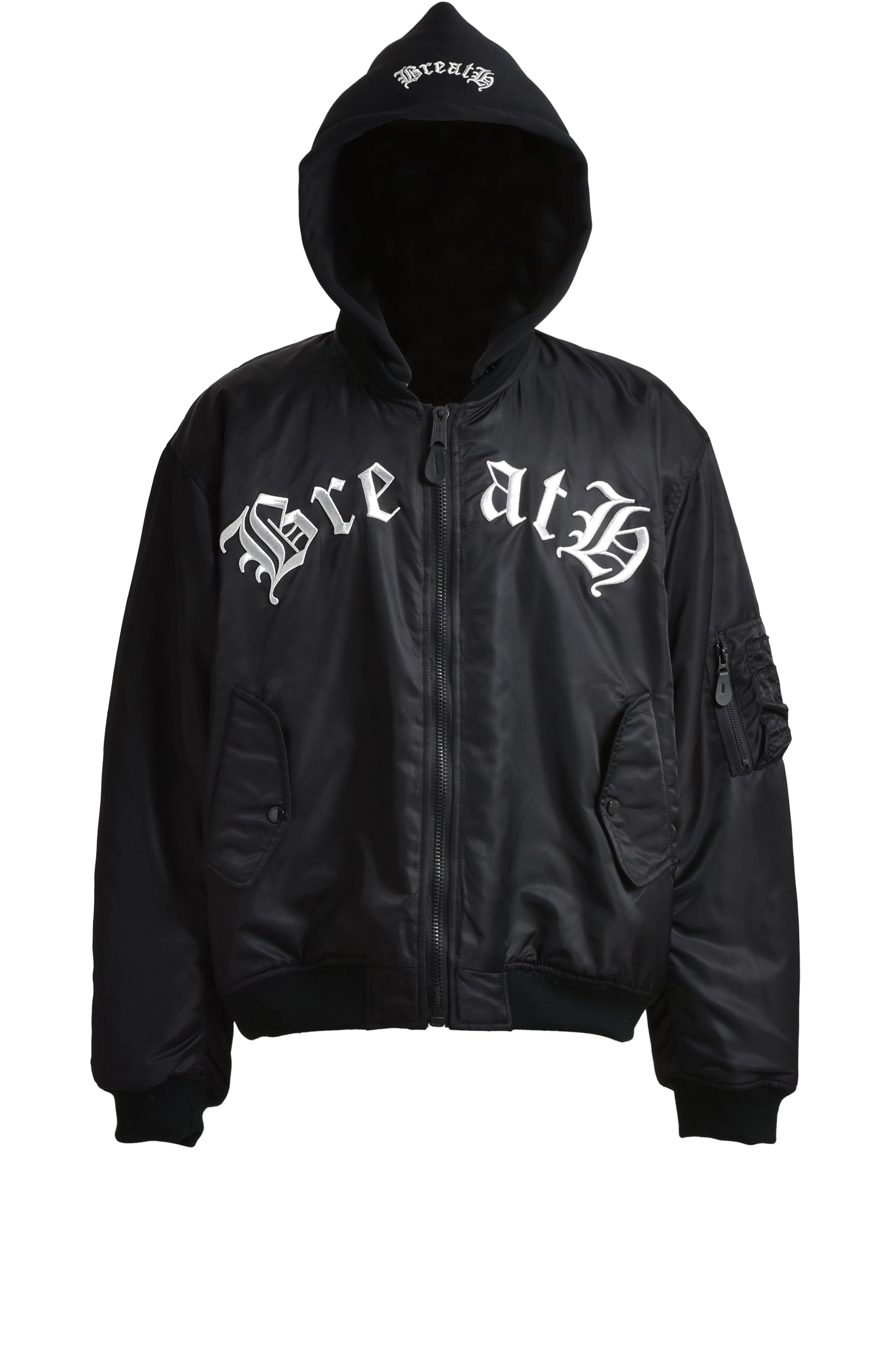 3WAY OLD ENGLISH LOGO BOMBER JACKET / BLK