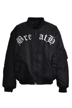 3WAY OLD ENGLISH LOGO BOMBER JACKET / BLK