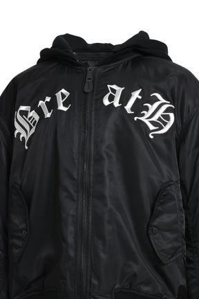 3WAY OLD ENGLISH LOGO BOMBER JACKET / BLK