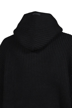 HEAVY WAFFLE 90S HOODIE / VTG BLK