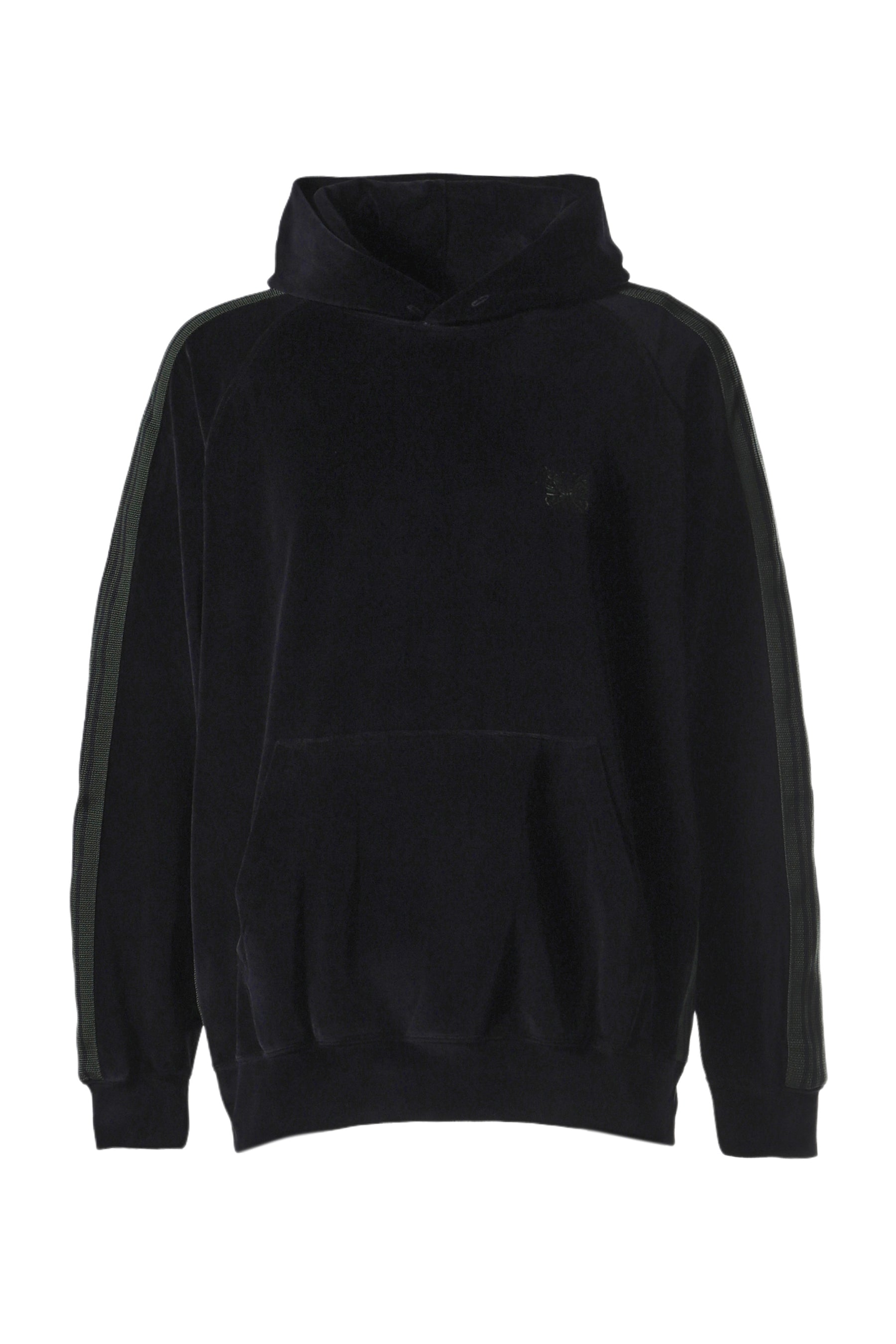 TRACK HOODY - C/PE VELOUR / BLK