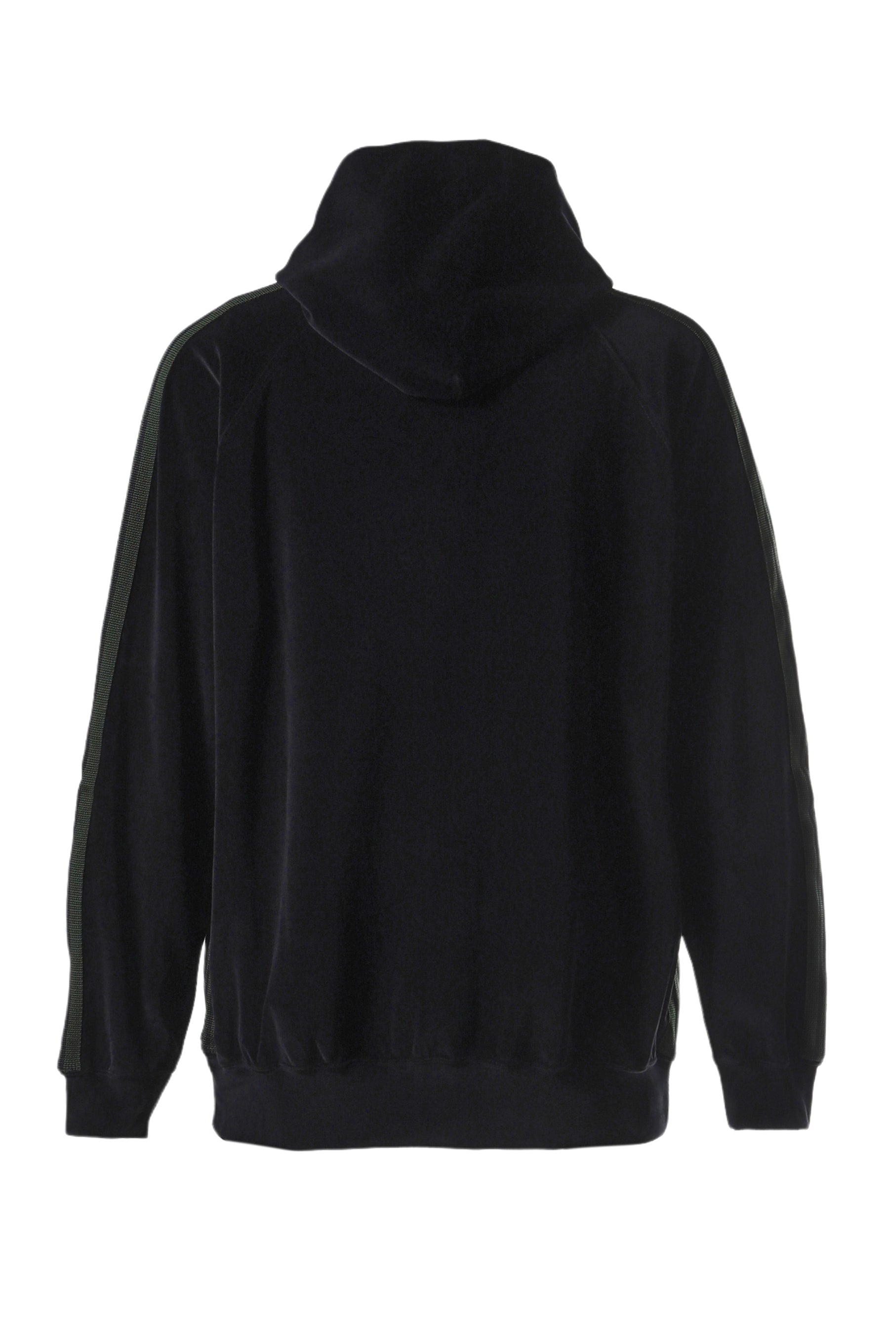 TRACK HOODY - C/PE VELOUR / BLK