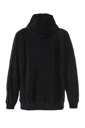 TRACK HOODY - C/PE VELOUR / BLK