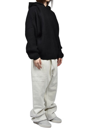 HEAVY WAFFLE 90S HOODIE / VTG BLK