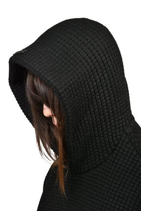 HEAVY WAFFLE 90S HOODIE / VTG BLK