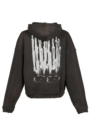 DJAGILEV’S GRAVE ZIP UP HOODIE / WASHED BLK