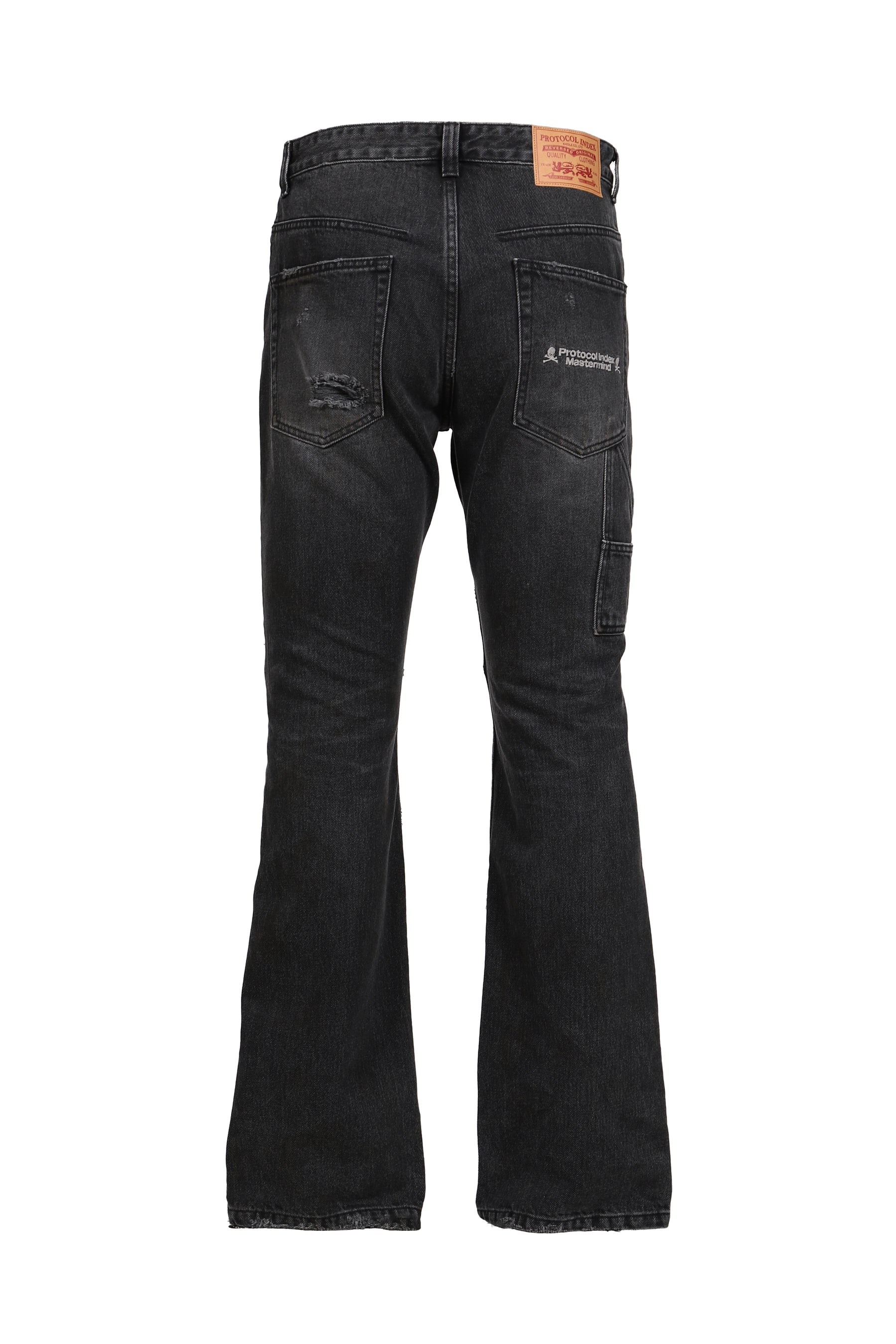 EMBROIDERED BOOT CUT JEANS / BLK
