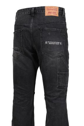 EMBROIDERED BOOT CUT JEANS / BLK