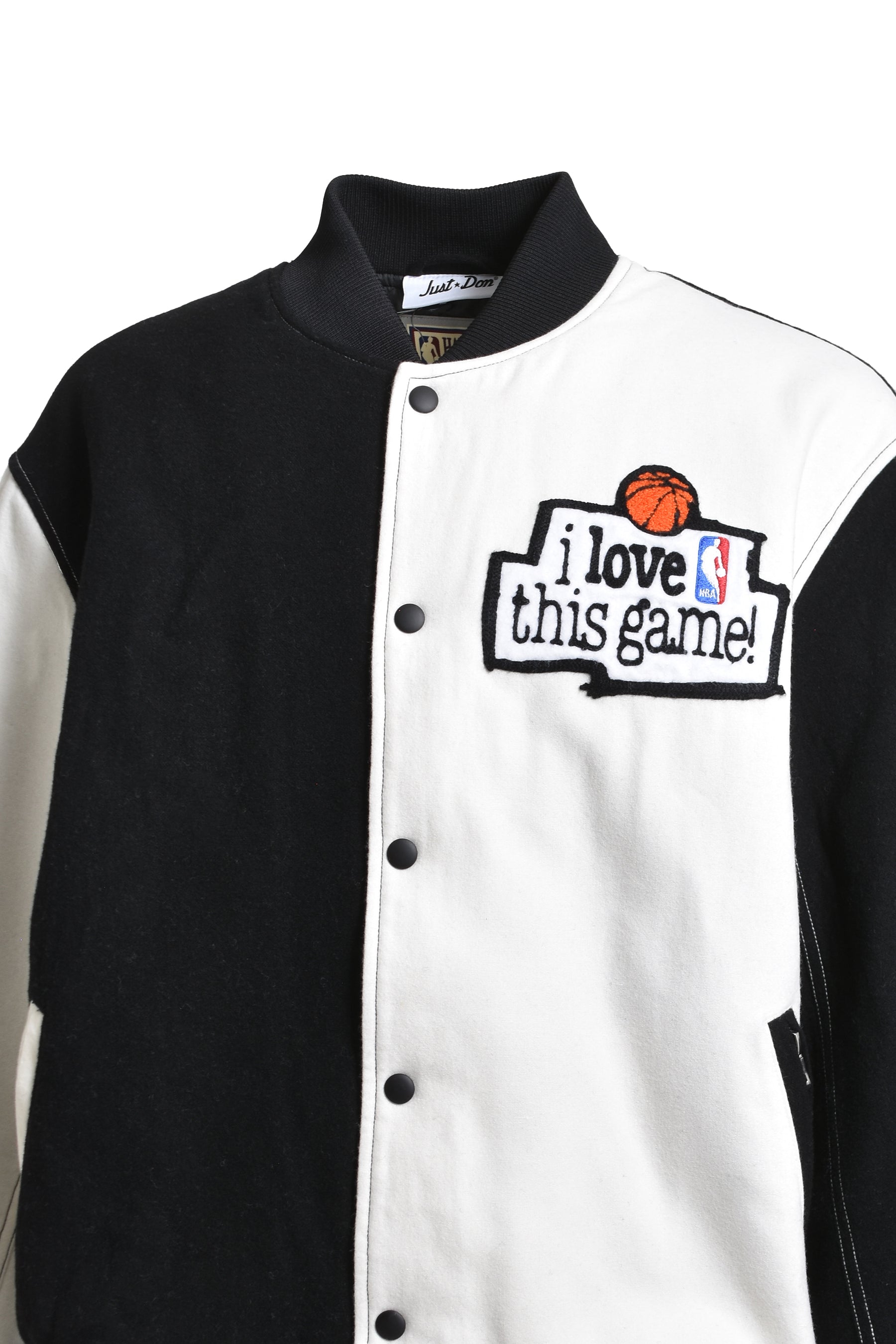NBA JUST DON I LOVE THIS GAME WOOL JACKET / BLK WHT
