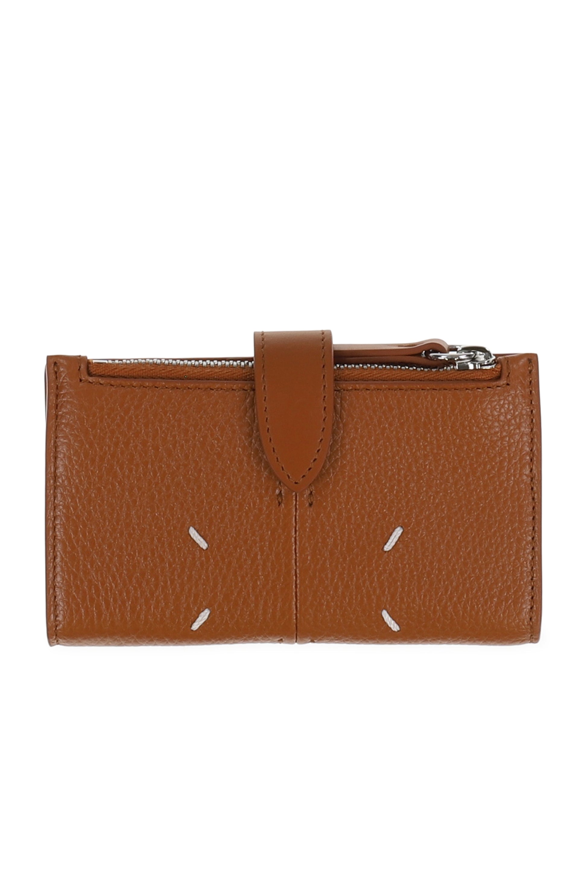 CARD HOLDER + COIN PURSE WITH ZIP / TABACCO