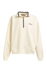 SCRIPT LOGO HALF ZIP SWEAT / WHT