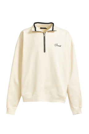 SCRIPT LOGO HALF ZIP SWEAT / WHT