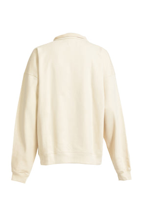 SCRIPT LOGO HALF ZIP SWEAT / WHT