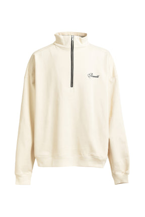 SCRIPT LOGO HALF ZIP SWEAT / WHT