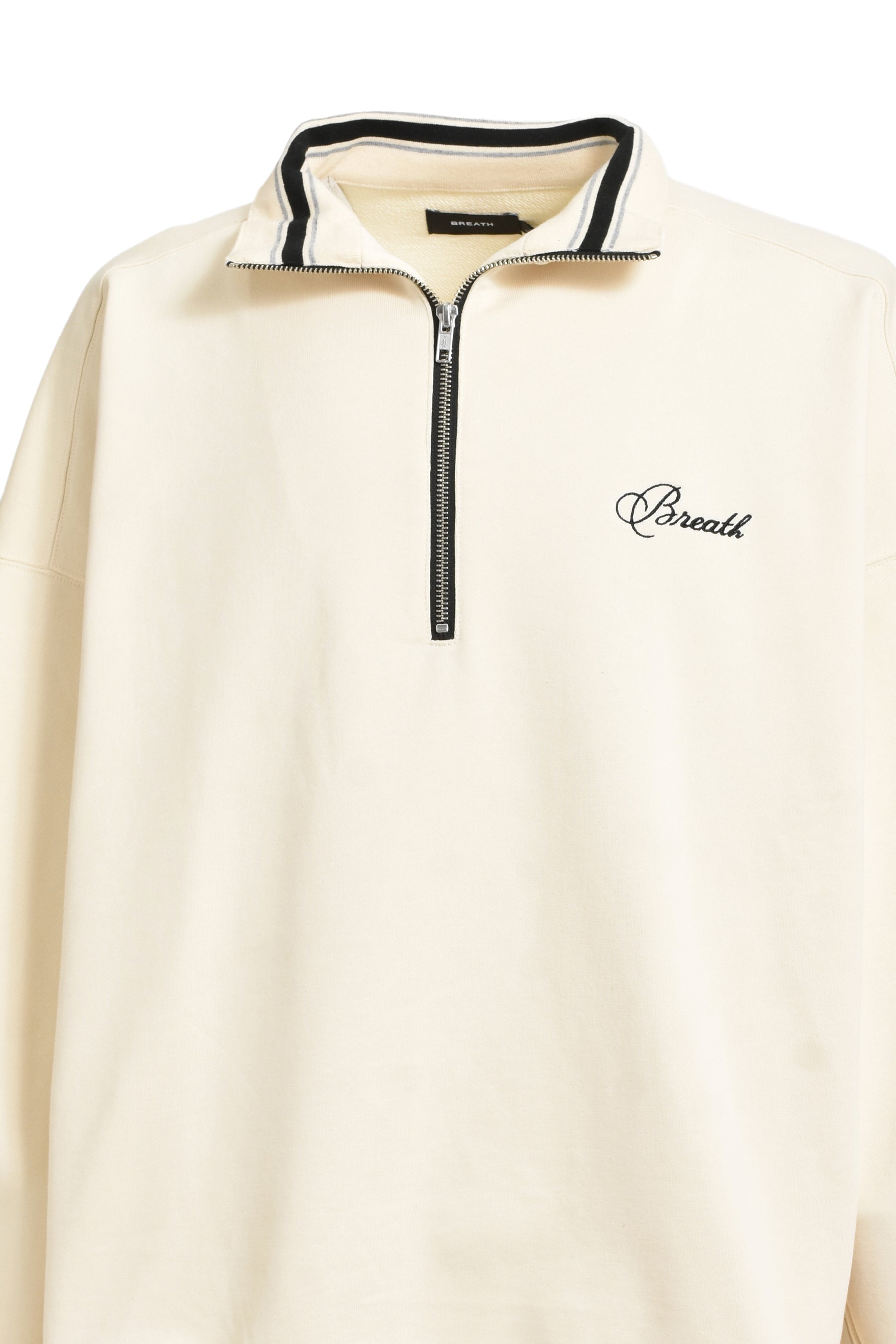 SCRIPT LOGO HALF ZIP SWEAT / WHT