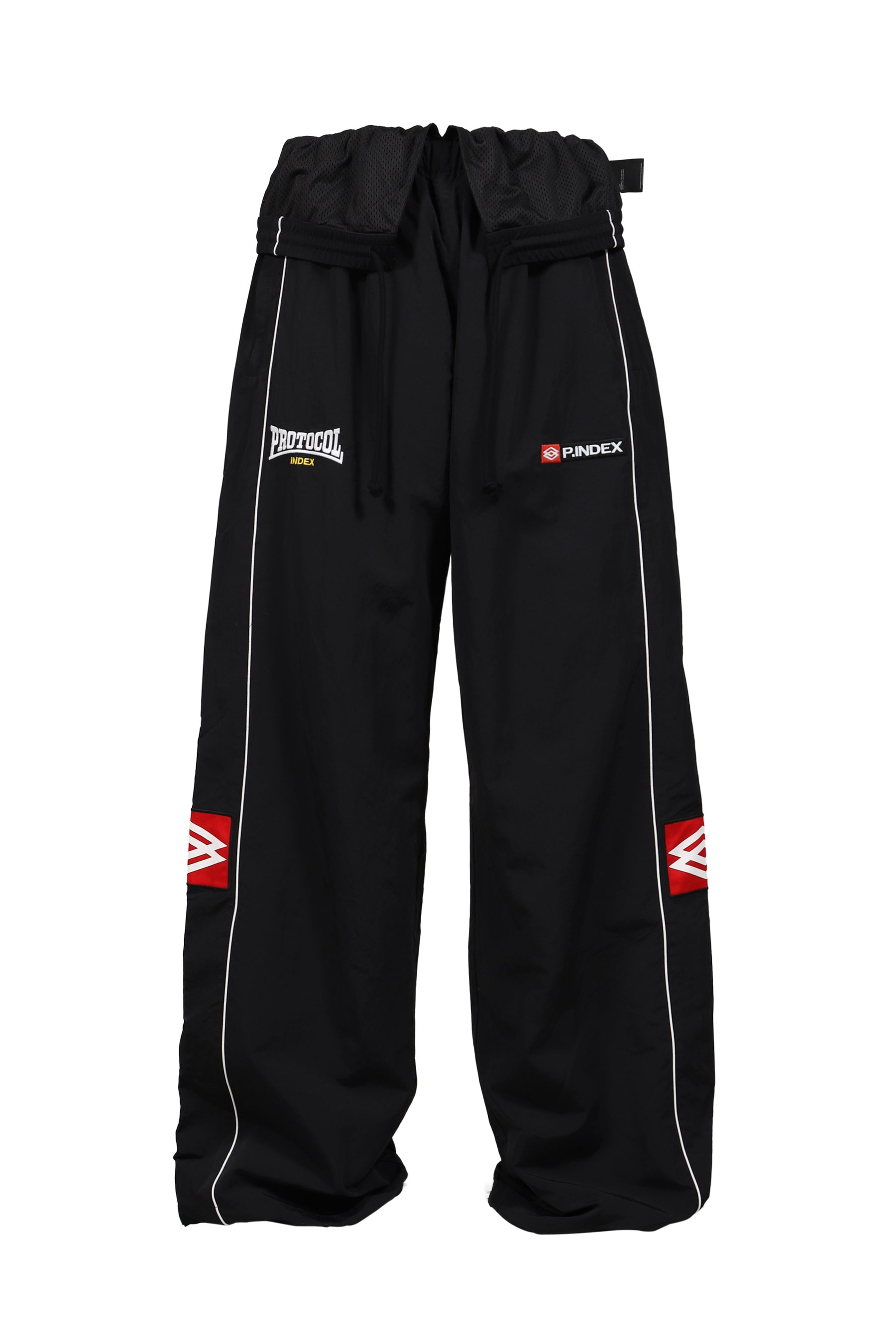 FOLDED TRACK PANTS / BLK