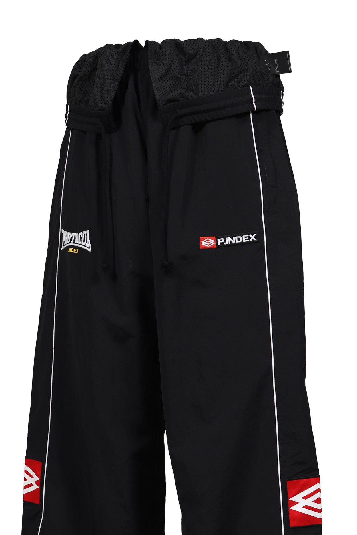 FOLDED TRACK PANTS / BLK