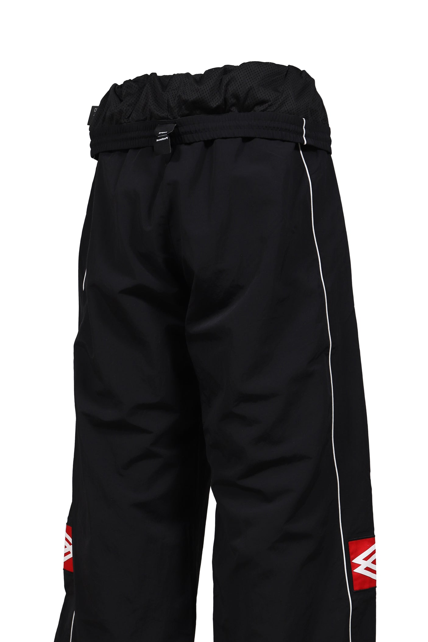 FOLDED TRACK PANTS / BLK