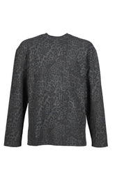 CHARCOAL LEOPARD WAFFLE LS TOP / LEO