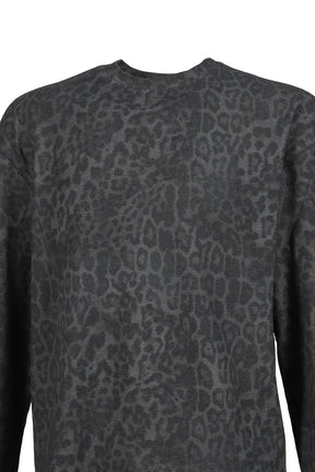 CHARCOAL LEOPARD WAFFLE LS TOP / LEO