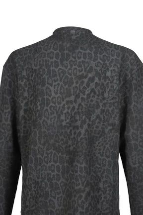 CHARCOAL LEOPARD WAFFLE LS TOP / LEO