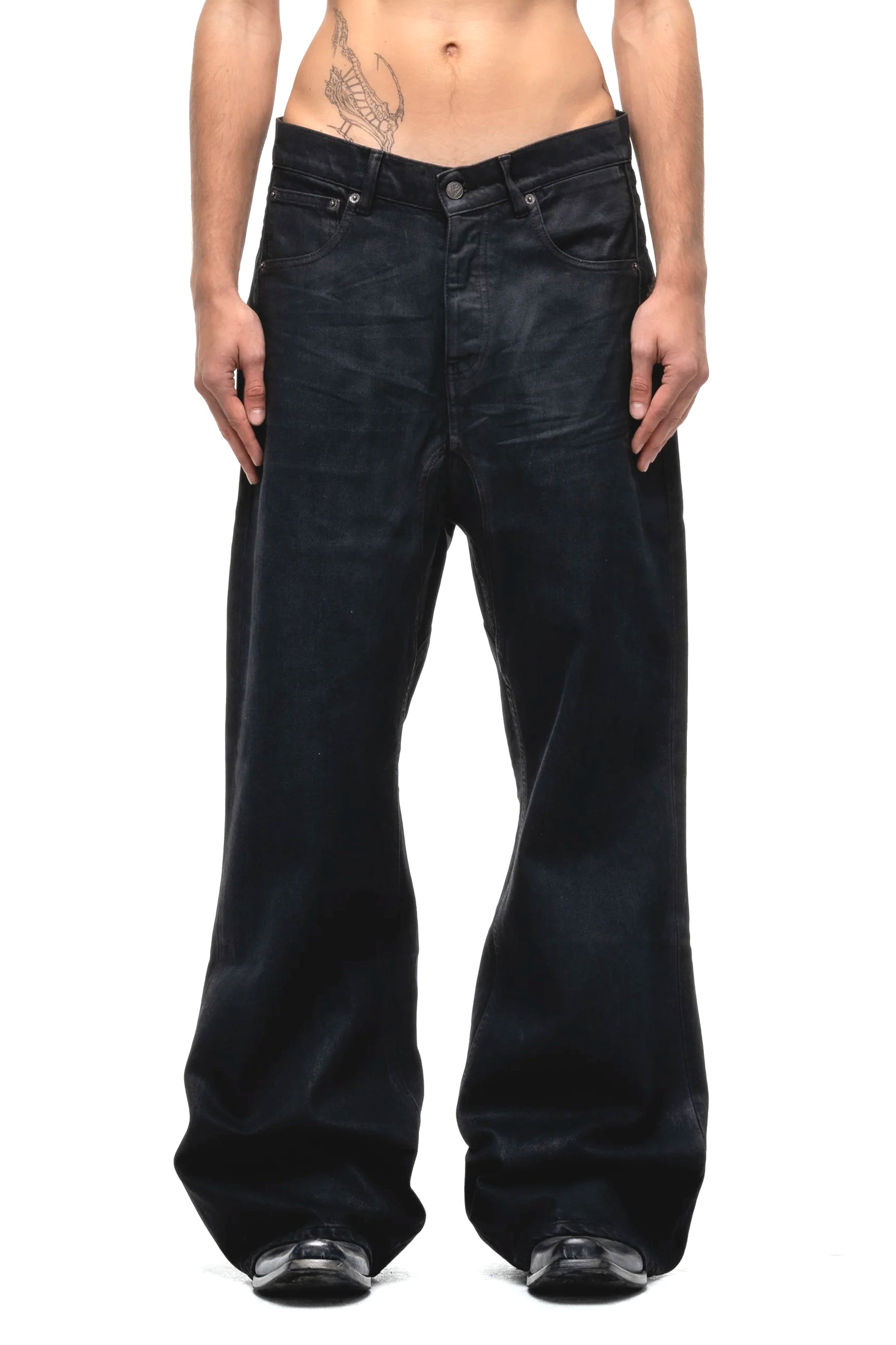 ITALY DULL BLACK BOOT CUT / BLK