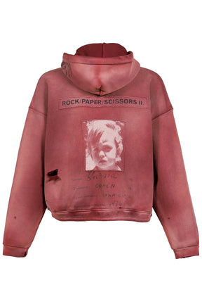 ROCK / PAPER / SCISSORS II ASSEMBLAGE ZIP HOODIE / MAROON