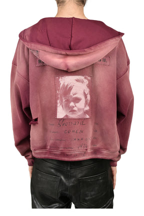 ROCK / PAPER / SCISSORS II ASSEMBLAGE ZIP HOODIE / MAROON