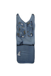 Jaded London ROUTE 66 STUDDED BACKLESS DRESS / BLU