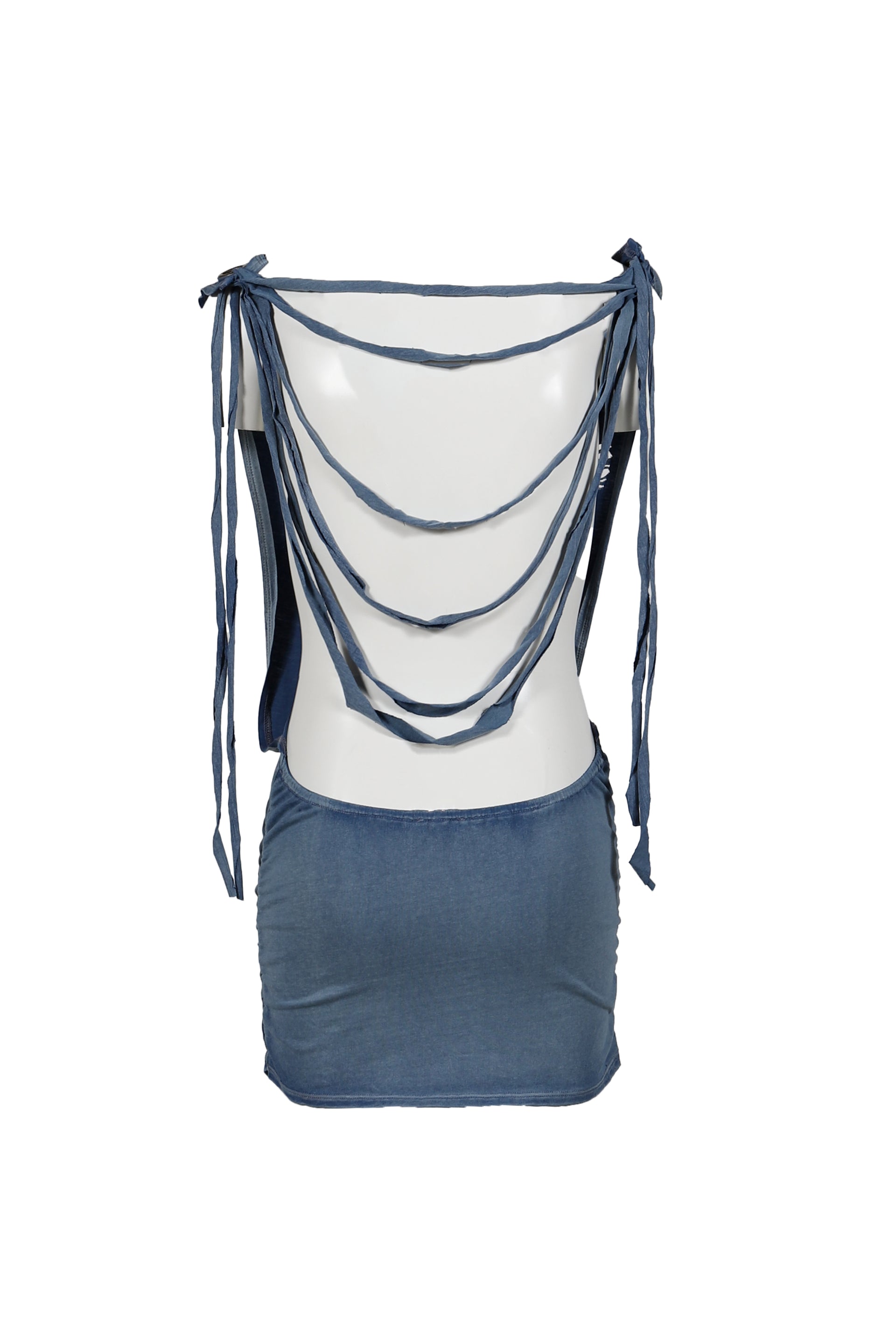 Jaded London ROUTE 66 STUDDED BACKLESS DRESS / BLU