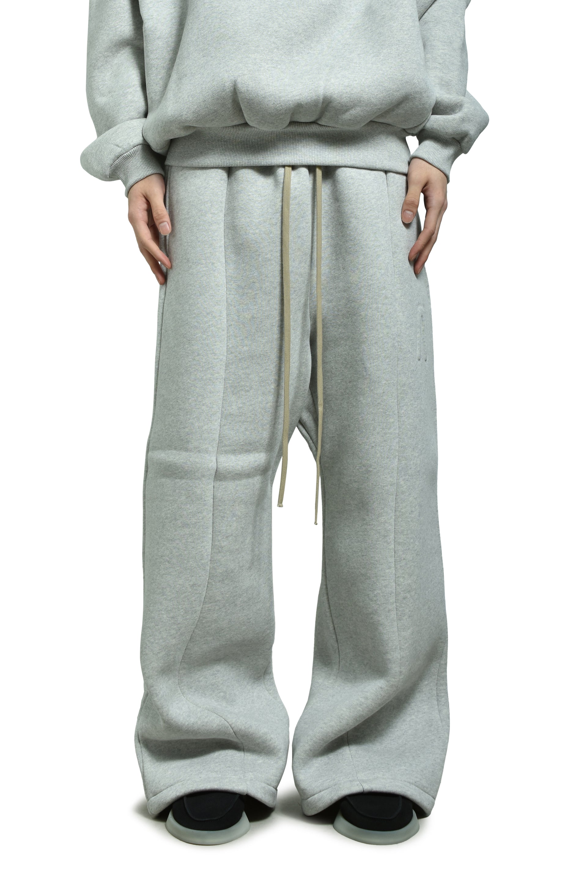 WIDE LEG SWEATPANT / MELANGE GRY