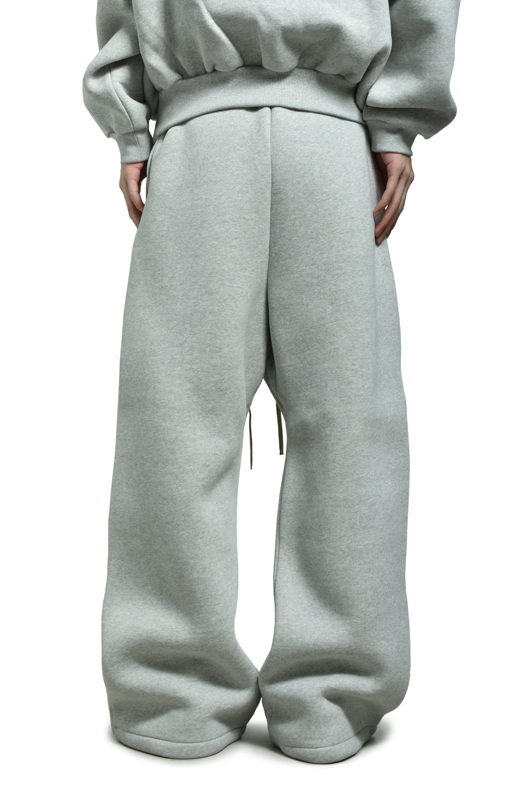 WIDE LEG SWEATPANT / MELANGE GRY