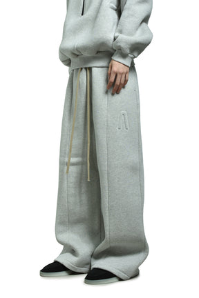 WIDE LEG SWEATPANT / MELANGE GRY