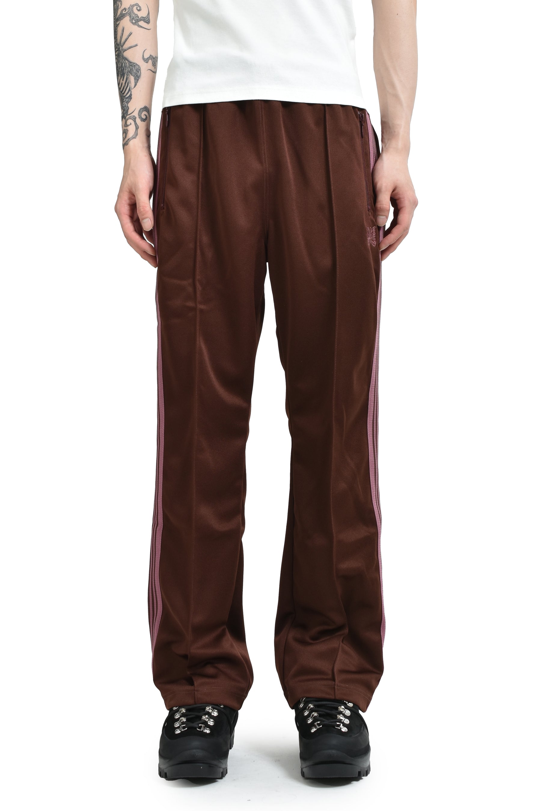 Needles ニードルス FW25 BOOT-CUT TRACK PANT - POLY SMOOTH / BRW