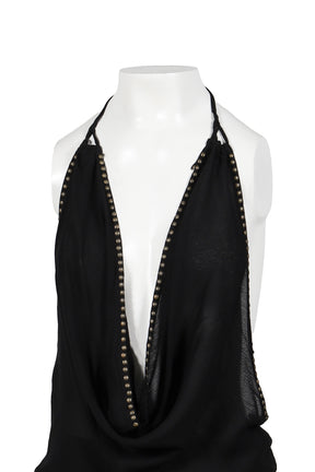 Jaded London TATIANA BACKLESS STUDDED TOP / BLK