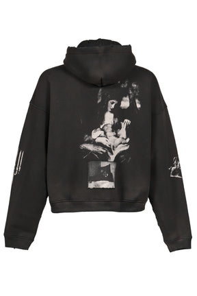 LENIN’S NAP TIME ASSEMBLAGE ZIP HOODIE / WASHED BLK