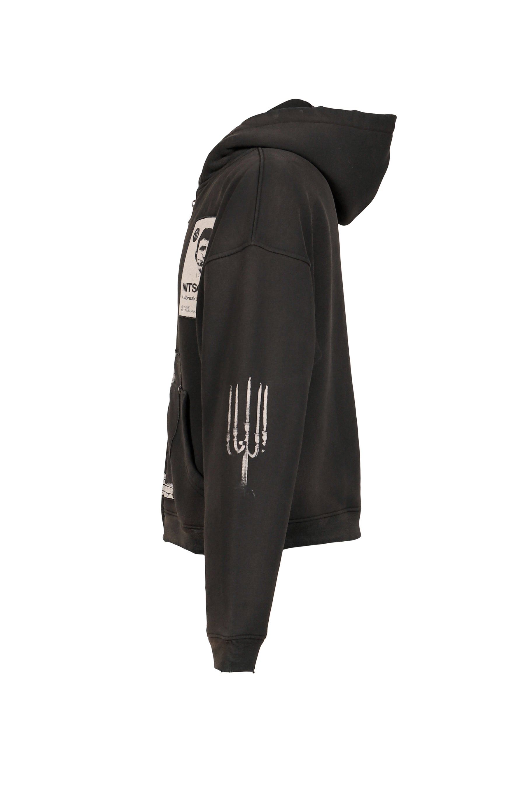 LENIN’S NAP TIME ASSEMBLAGE ZIP HOODIE / WASHED BLK