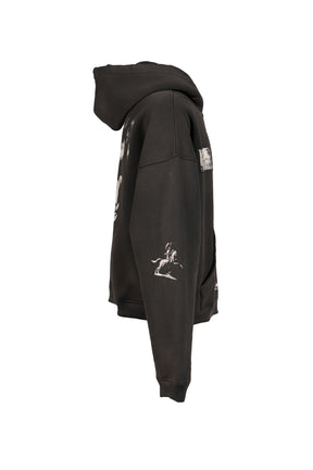 LENIN’S NAP TIME ASSEMBLAGE ZIP HOODIE / WASHED BLK