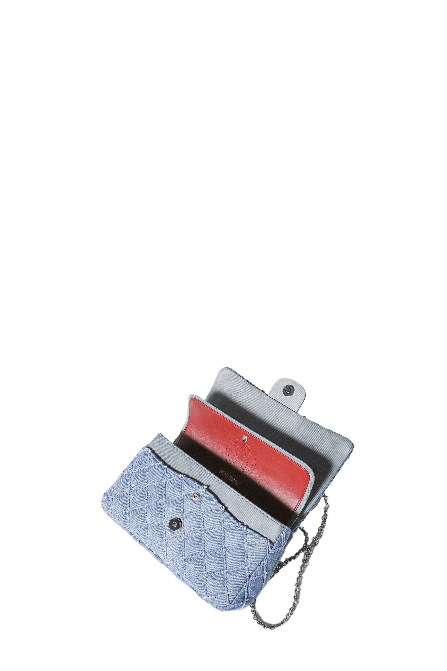 RHOMBUS DENIM CHAIN BAG / BLU